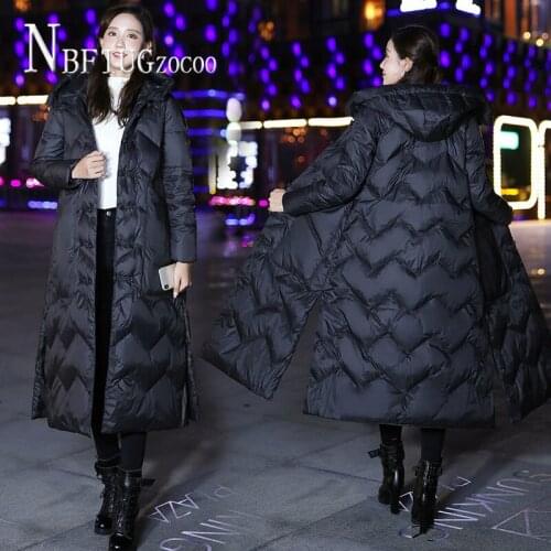 New White Goose Down Ethnic Women Parkas Long Style Retro Loose Female Jacket