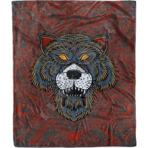 Wolfbear Blanket Fleece Blanket 3D printed Sherpa Blanket on Bed Home Textiles Dreamlike HOME ACCESSORIES 02