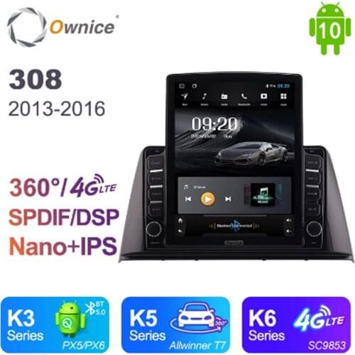 Ownice Android 10.0 Octa 8 Core Car Radio forPeugeot 308 2013 2014 2015 2016 GPS Multimedia Stereo PlayerTesla Style 4G LTE