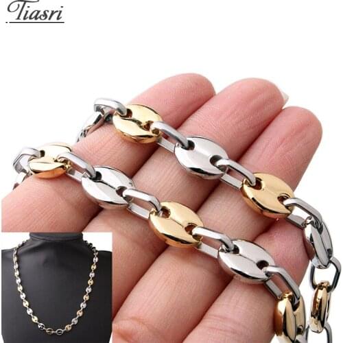 Tiasri Aesthetic Necklaces For Women Men Jewlery Bracelet High Quality Stainless Steel Choker Gift Choker Link Punk Wholesale7mm