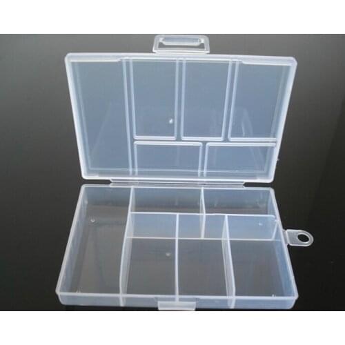 Plastic 6 Slots Transparent Jewelry Adjustable Tool Box Case Craft Organizer Carrying Cases Storage Beads Jewelry Finding Boxes