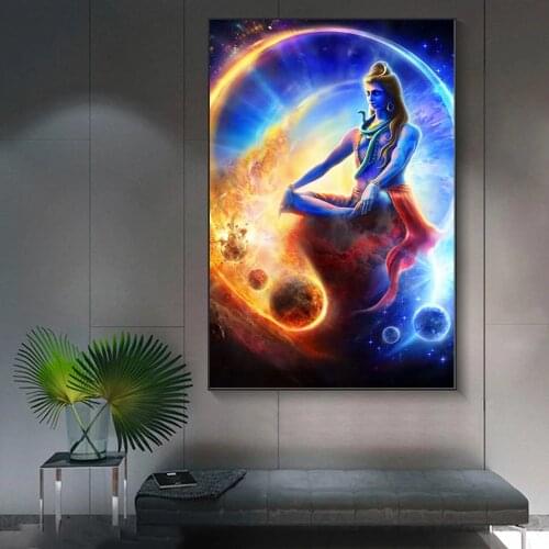 Portrait of Lord Shiva Wall Art Posters And Prints Hindu God Canvas Art Wall Paintings Hinduism Art Pictures For Living Room