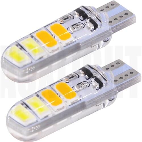 Manufacturer Direct Sale Automobile LED Lamp T10 5630 8smd Two Color Flash Lamp T10 Silicone Lamp Lamp Bulb Car Led Light