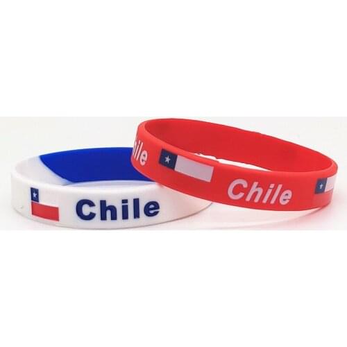 1pc Chile Flag Rubber Bracelet Motivational Wristband Sports Silicone Wrist Band Men Women Friendship Bangle Cuff Accessories