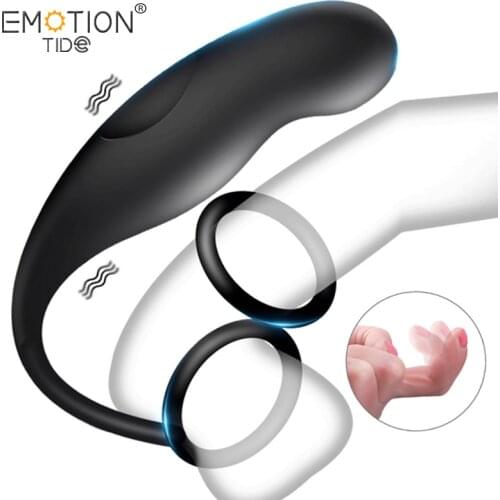 Nal Sex Toys Male Vibratory Anal Plug Delayed Ejaculation Function Penis Ring Prostate Massager Couple Sex Adult Sex Products