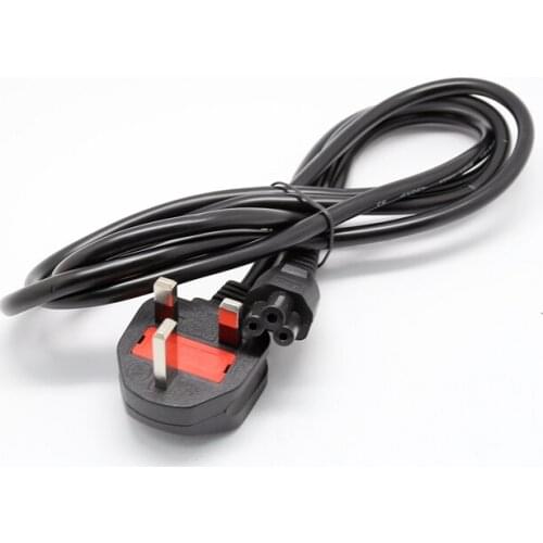 Power Cord Lead 3 Pin CLOVER UK PLUG PC LCD LED Cable Prong Laptop For Laptop HP Lenovo Sony Toshia DELL for IEC-C7 IEC-C5