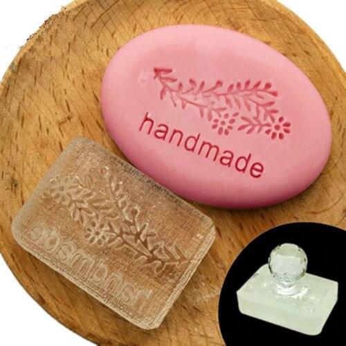 Handmade Flower Pattern Stamp Home Cleaning Natural Seal Acrylic Transparent Imprint Soap Stamp For Handmade Making Chapters