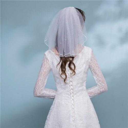 Bridal Veil White Headdress 2021 Fashion Wholesale Flower Girl Short Single Layer With Hair Comb Photo Studio Travel Shot