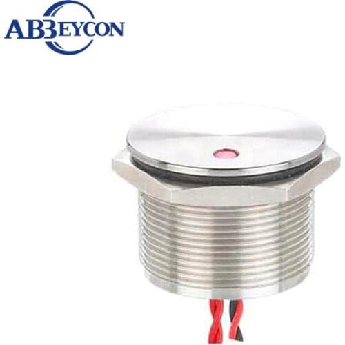 25mm Dot LED Iluminated Light Momentary Stainless Steel Vandal Resistant IP68 Waterproof Chamfer Head 2 Wires Bike Piezo Switch