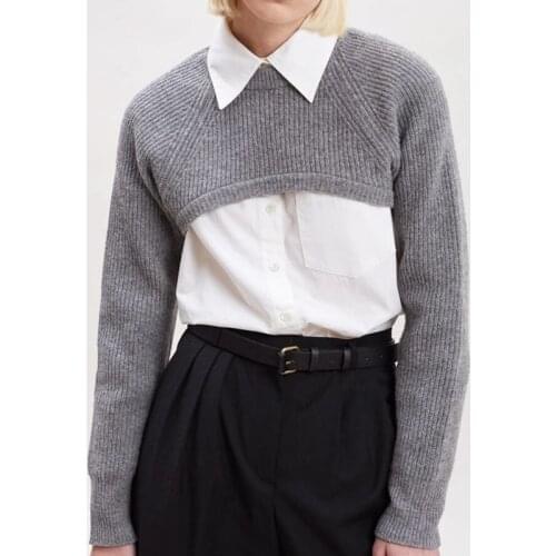 Harajuku long sleeve crop top women cropped sweater korean woman sweaters sexy knitted short sweater pullover vintage designer