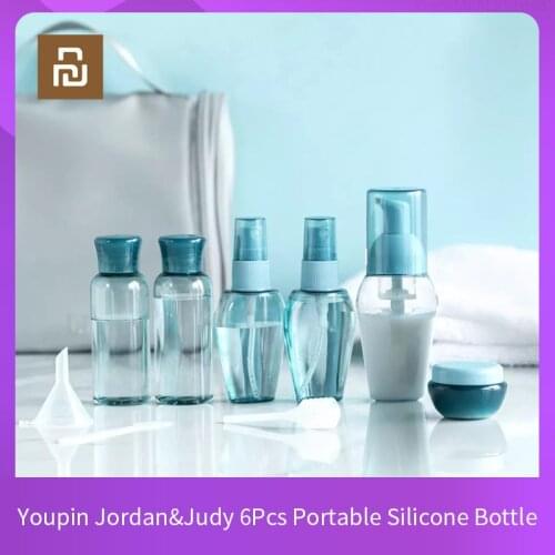 Youpin Jordan&Judy 6Pcs Portable Silicone Bottle Travel Kit Make Up Spray Refillable Cosmetic Shampoo Lotion 10ml 40ml 50ml