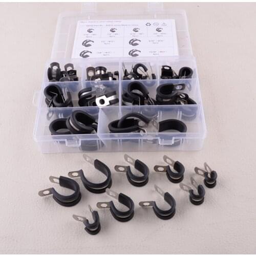 1 Set Assortment 8 Size R-type Insulated Rubber Cushion Pipe Cable Clamp Kit for Universal Cars Home Appliance Line Trade Export
