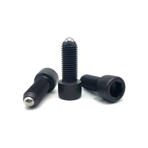 1pcs M16 bead positioning screws Allen ball plunger cylindrical screw hex socket cup head knurled bolt black color 30mm-50mm