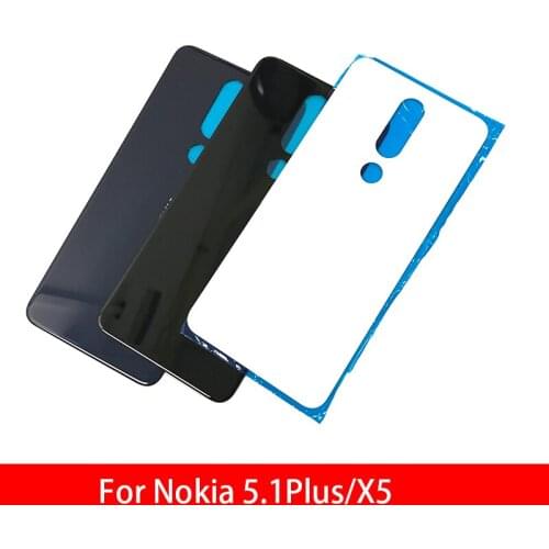 10pcs/lots For Nokia 5.1 Plus / X5 Back Glass Panel Battery Cover Rear Door Housing Replacement