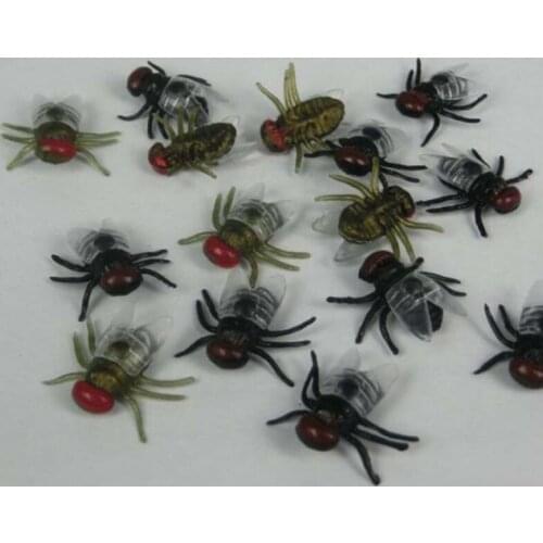 100 Pcs Fake Flies Plastic Halloween Simulated Insect Fly Bugs Joke Toys Prank Y4UD