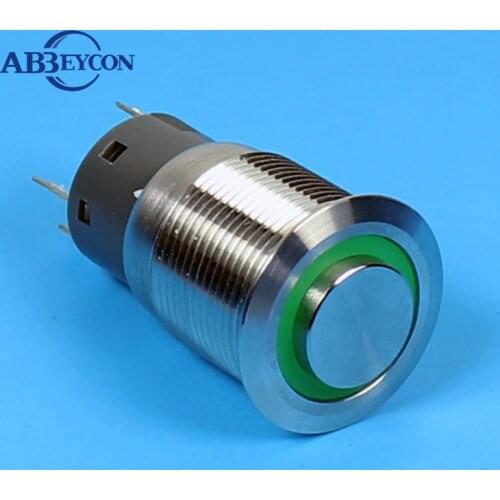 1920Z 19mm High round head latching pin terminal ring lamp 12 volt waterproof switches