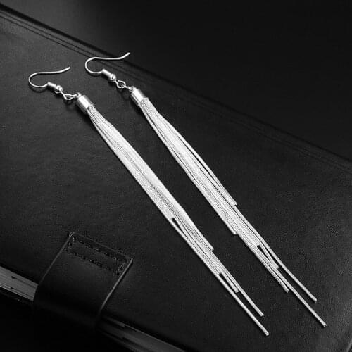 2019 Vintage Long Earrings Silver color Tassel Earrings High Quality Earrings Fashion Jewelry for Women Best Gift