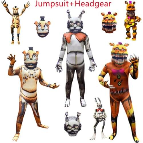 2021 Fancy Halloween Easter Costume for Kids At Freddys Jumpsuit Anime Cosplay Fnaf Freddyed Anime Christmas Gift for Kids
