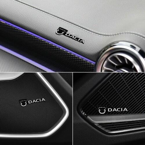 4Pcs Aluminum Car Interior Accessories Speaker Audio Badge Sticker For Dacia Sandero Lodgy Mcv Duster 2 Logan 1 Sandero 3 2021