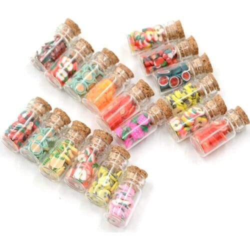 New 4pcs Miniature Glass Storage Jars with Lids Fruit Slices for 1/12 Dollhouse Kitchen Accessory Random
