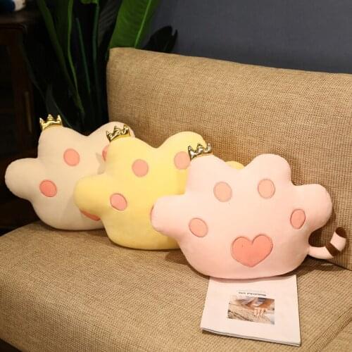45× 30cm Multicolor Cute Cat Claw Pillow Backrest Pillow Home Decoration Work Nap Plush Stuffed Toy