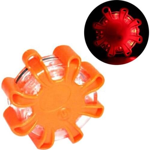 8Led Road Road Flare Flashing Warning Light Roadside Flare Emergency Disc Beacon With Magnetic Base For Car Marine Boat