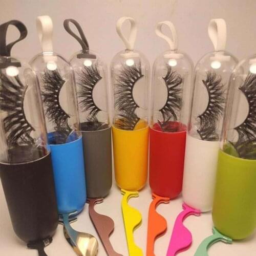 American Drama Medicine Bottle Mink False Eyelashes Capsule Bottle Package Translucent Pill Bottle Lash Case