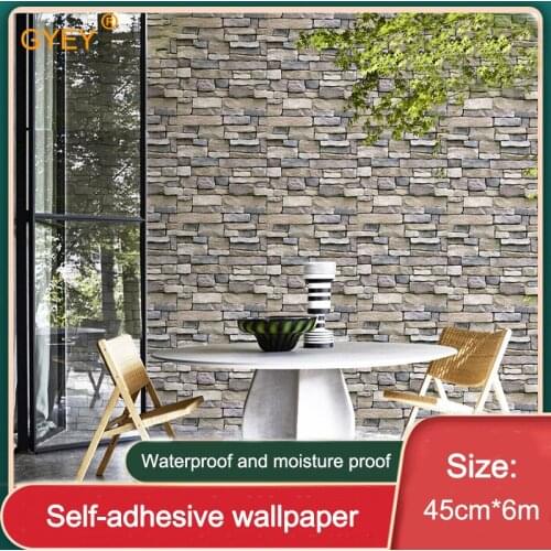 Antique Brick Pattern Wallpaper Retro Wallpaper Red Brick Wall Sticker Waterproof PVC Restaurant Background Wall Paper 45cm*6m