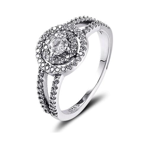 Authentic 925 Sterling Silver Sparkling Double Halo Rings for Women Wedding Engagement Ring Fine Jewelry Gift Bague Femme 2021