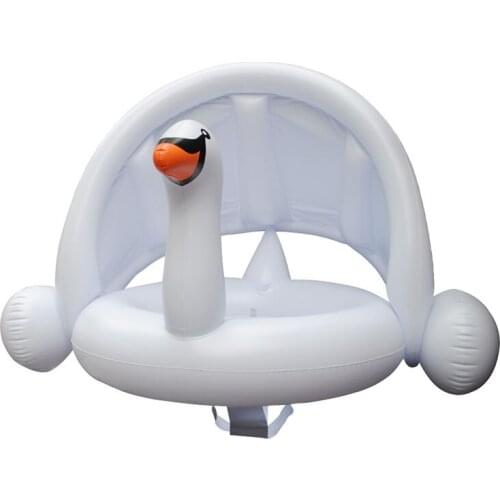 White Swan Swimming Boat Inflatable Water Toy Baby Boat Boat Children Lifebuoy Flamingo Pool Float