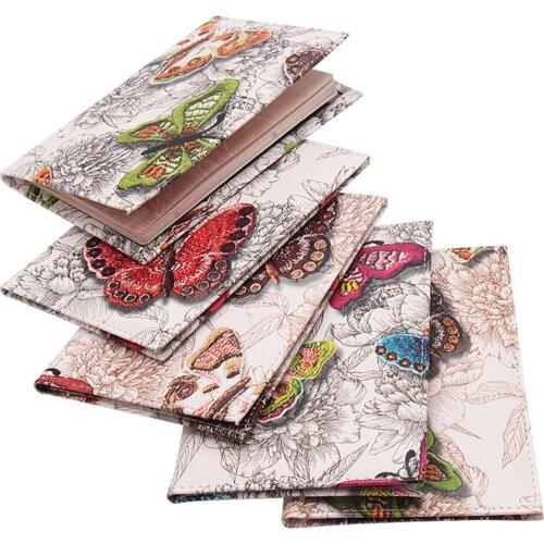 Embroidery Butterfly 3d Print Passport Cover Organizer Men Women Pu Leather Travel Passport Holder Case Card Id Holders Purse