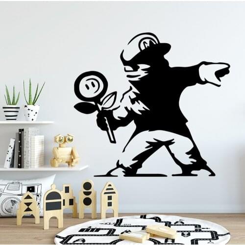 Diy flower sugar boy Home Decor Vinyl Wall Stickers Nursery Room Decor Wall Art Sticker Murals