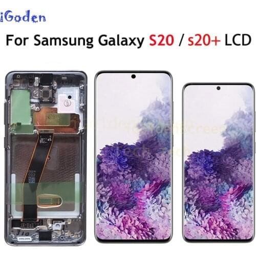 For Samsung Galaxy S20 Lcd G980 G980F G980F/DS with Frame Display Touch Screen Digitizer For Samsung s20 plus G985 G985F LCD