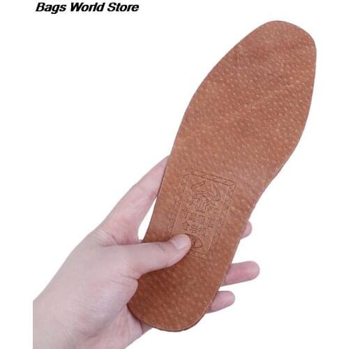 1Pair 36-42 Breathable Leather Insoles Women Men Ultra Thin Deodorant Shoes Insole Pads Hot