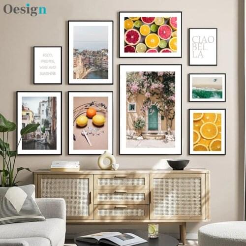 Escandinavo decoração cartaz restaurante pinturas na parede paisagem imagem da parede pintura em tela decoração para casa modern