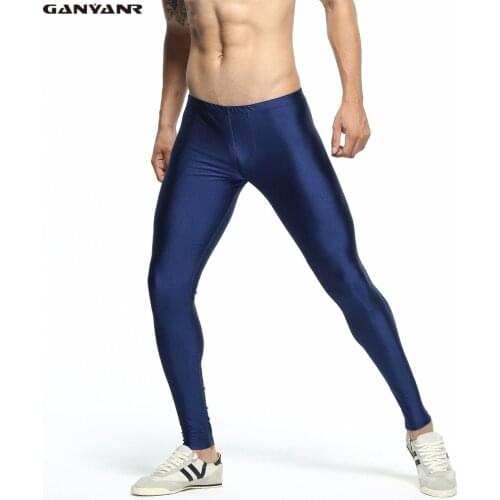 GANYANR Brand Compression Running Tights Fitness Leggings Men Yoga Gym Sport Pants Spandex Sexy Sweat Athletic Nylon Basketball