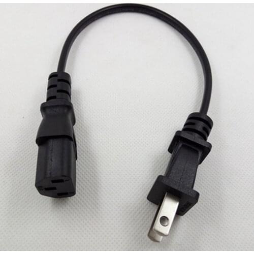 20cm IEC 320 C13 Kettle to NEMA 1-15P 2 Pin JP US male plug AC Power Cable Cord Adapter Charger Monitor 10A 250V 0.2m