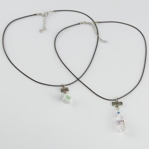 Coffee Cup And Water Bottle Figured Leather necklace