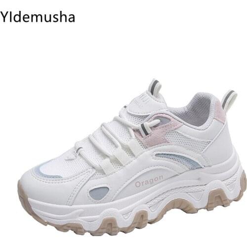 2021 Summer Women Sneakers Fashion Mesh Chunky Sneakers Casual Shoes Autumn Breathable Thick Soft Sole Sport Shoes Flats Shoes