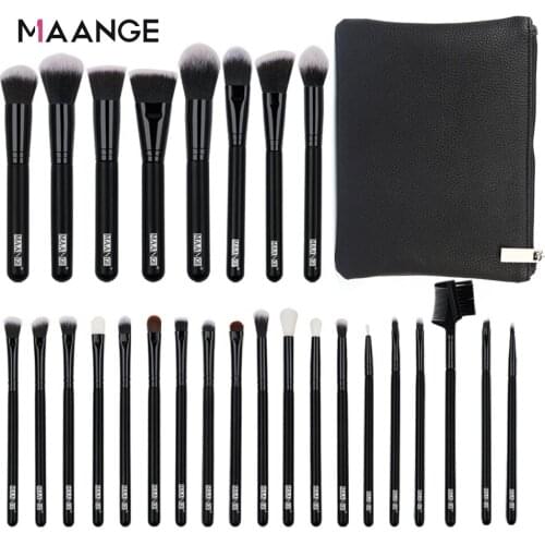 MAANGE 10/27 PCS Pro Makeup Brushes Set Powder Soft Synthetic Hair Foundation Eye Shadow Brushes for Makeup Cosmetic Tools Kit