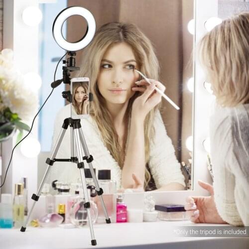 Mini Desktop Tripod Stand Aluminum Alloy 1/4 Inch Screw 21cm-48cm Adjustable Height camera Tripod for phone for Live Streaming