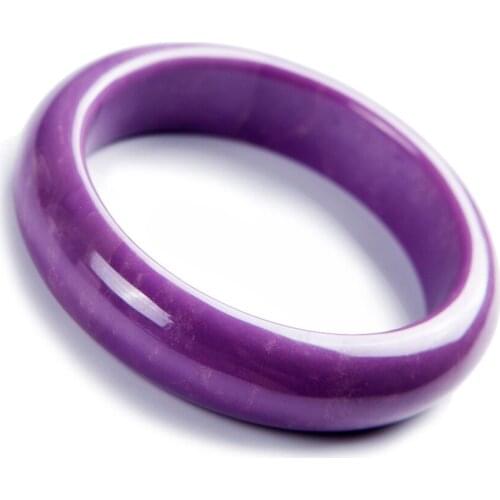 Genuine Natural Purple Phosphosiderite Gems Round Fashion Crystal Bangles For Woman Lady Inner Diameter 54mm