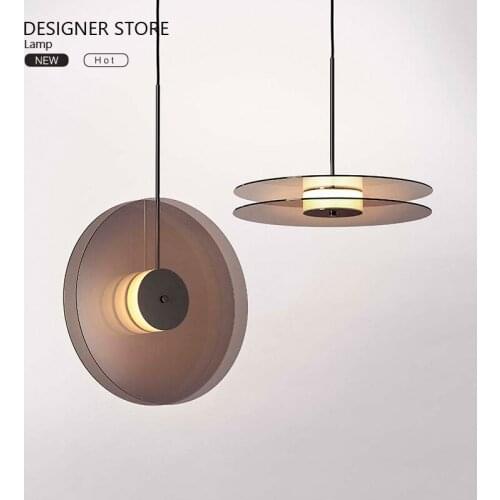 New product personality disc glass chandelier model room dining room study bedside decorative chandelier