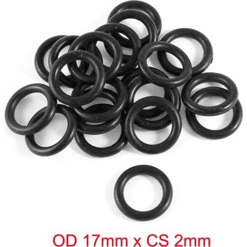 OD 17mm x CS 2mm NBR Black Rubber Oil Seal O Ring Sealing Gasket Washers