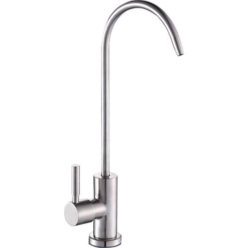 Drinking Water Filter Tap Faucets 304 Stainless Steel Brushed Kitchen Tap Lead Free RO Beverage Single Handle Purify Water