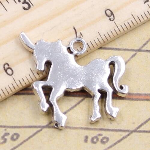 10pcs Charms Horse Unicorn 30x26mm Tibetan Silver Color Pendants Antique Jewelry Making DIY Handmade Craft