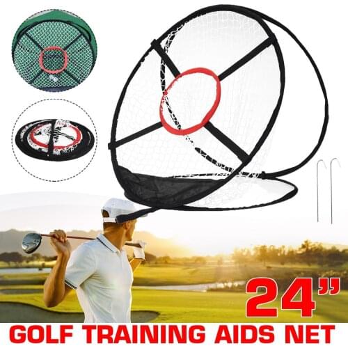 Portable 24'' Outdoor Practice Training Net Golf Chipping Pop-up Pitching Cages Mats Practice Net Golf Training Aids