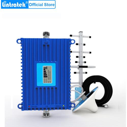 Lintratek 3G Repeater 2100 UMTS Mobile Repeater 70dB Gain Signal Booster LCD Display Amplifier 2100MHz Repetidor Yagi Kit 3G #35