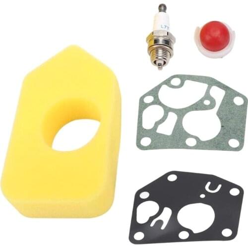 Carburetor Diaphragm Gasket Air Filter Spark Plug Kit for Briggs & Stratton 3.5hp & 3.75hp Service Kit (5.1 * 2.7inch)