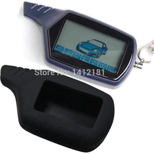 B6 LCD Remote Control Keychain Key + Silicone Case Cover for Twage Keychain Starline B6 2 Way Car Alarm System, Burglar Alarm